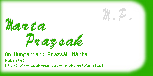 marta prazsak business card