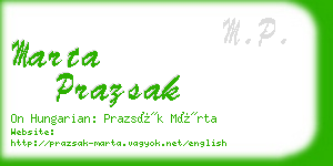 marta prazsak business card